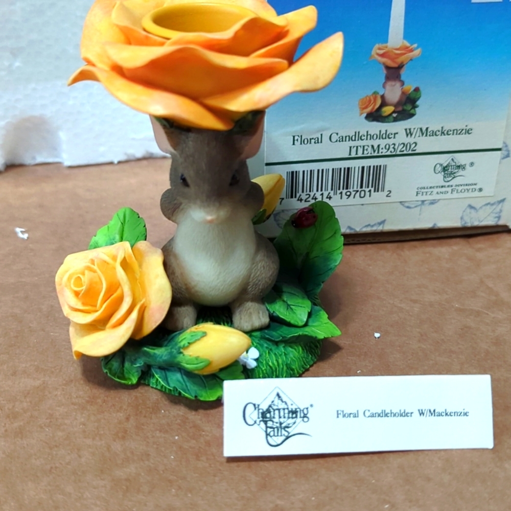 Charming tails by Fitz and Floyd ceramic candle holder collectibl